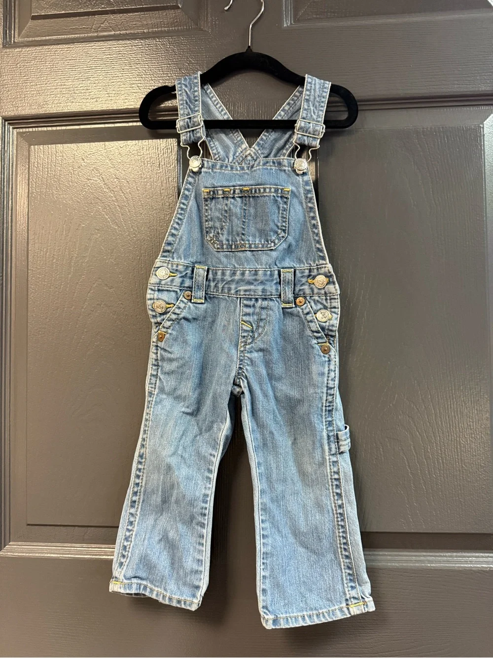 Vintage True Religion 100% Cotton Made of USA Fabric Denim Kids Overalls